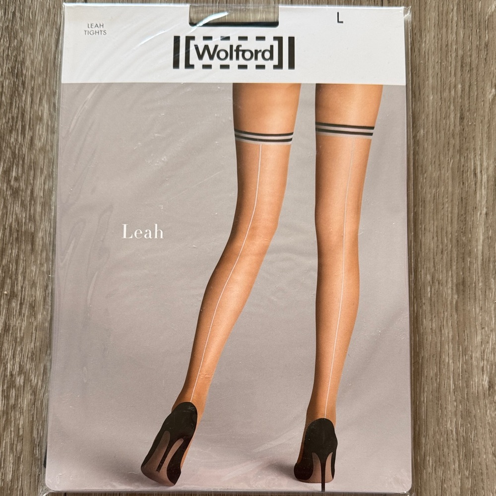 Wolford Leah Black Tights with Black Accents